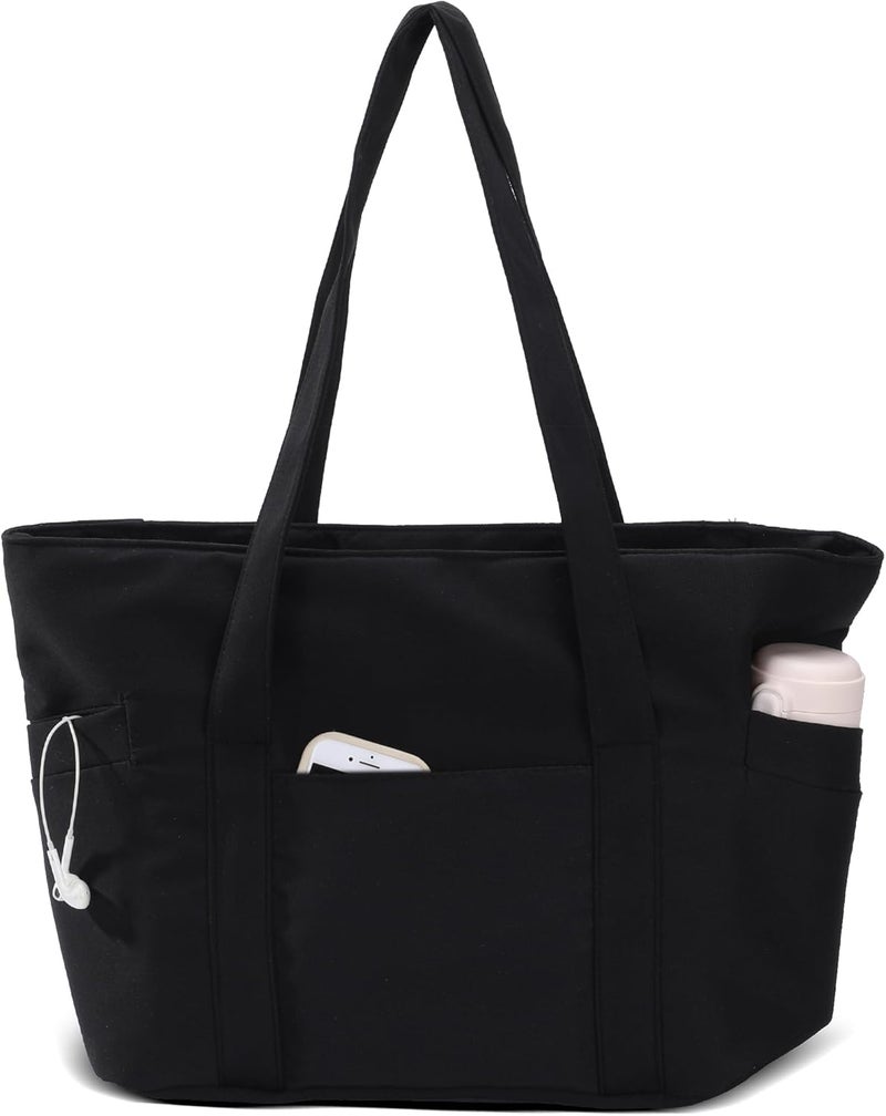 CTWWFS Tote Bag for Women, Travel Essentials Large Tote Bag with Zipper, Top Handle Handbag for Travel, Work - Image 1